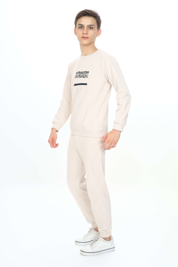 Wholesale Boys Printed Tracksuit Set 7-10Y - Nickel - Globality Store - Kids Baby Clothes Wholesale