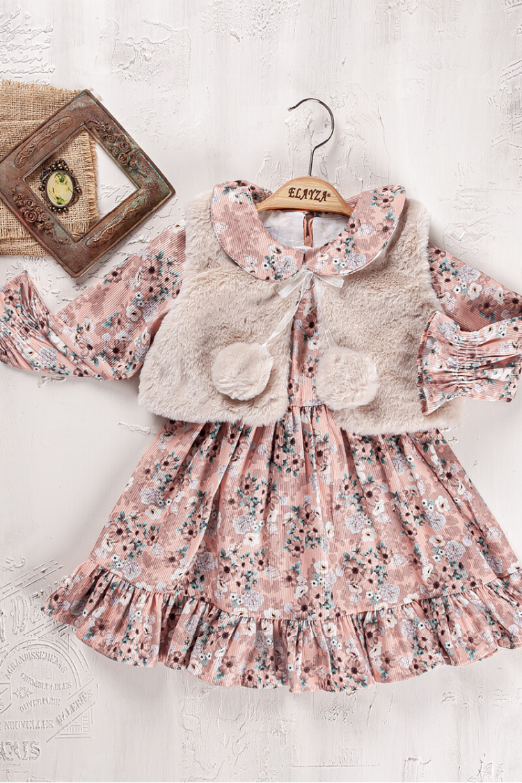 Wholesale Girls 2-Piece Dress and Vest Set 2-5Y - Elayza - Globality Store - Kids Baby Clothes Wholesale