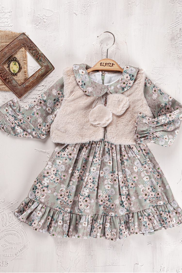 Wholesale Girl's 2-Piece Dress and Vest Set 6-9Y - Elayza - Globality Store - Kids Baby Clothes Wholesale