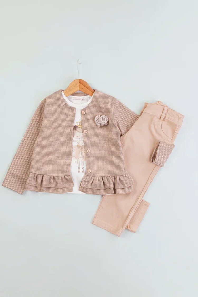 Wholesale Girls 3-Piece Jacket Body and Pants Set 1-4Y - BabyRose - Globality Store - Kids Baby Clothes Wholesale