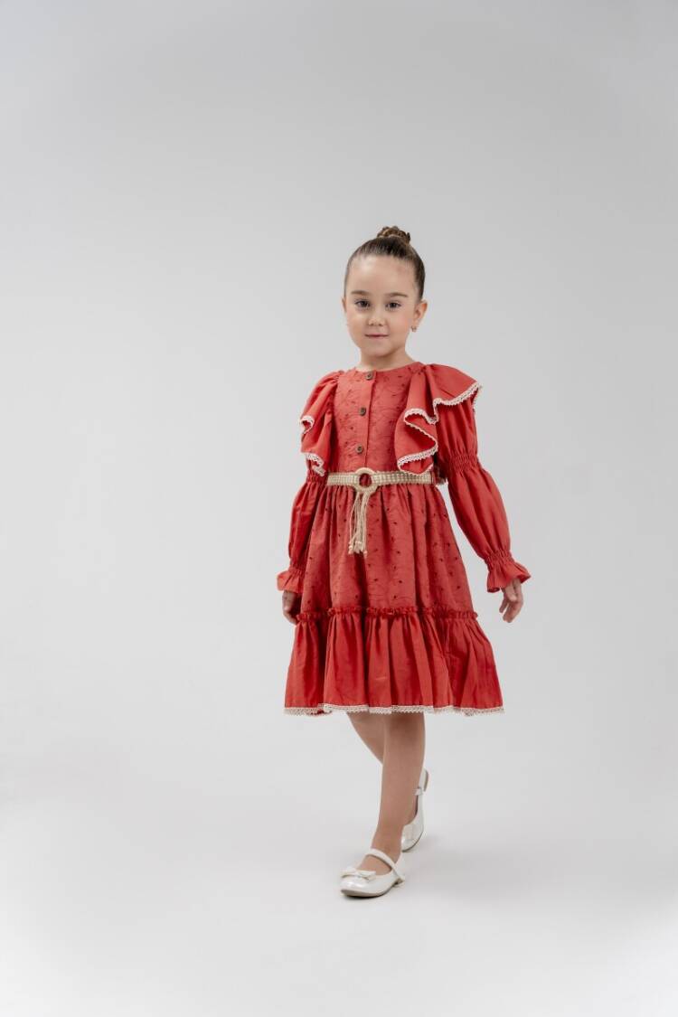 Wholesale Girls Dress with Belt 4-7Y -  - Globality Store - Kids Baby Clothes Wholesale