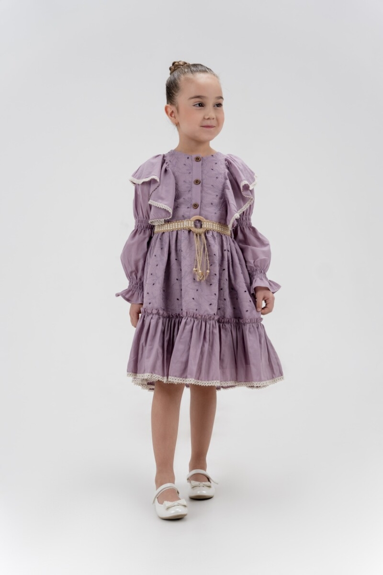 Wholesale Girls Dress with Belt 4-7Y -  - Globality Store - Kids Baby Clothes Wholesale