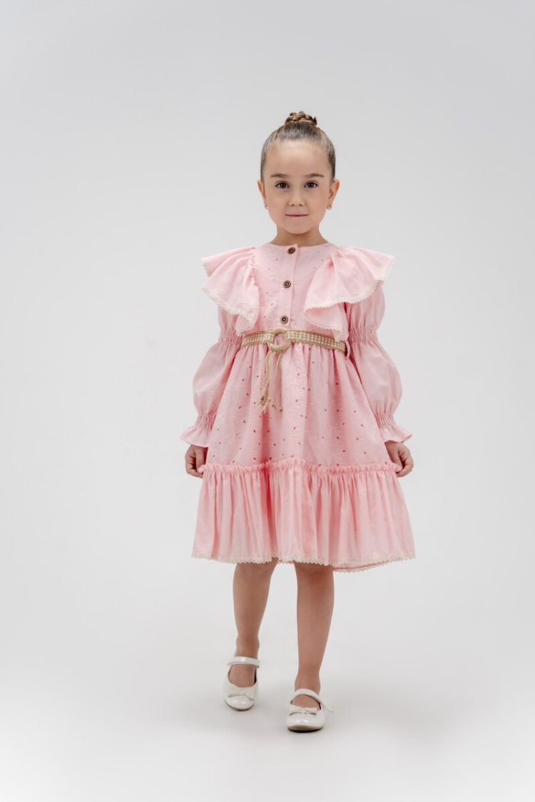 Wholesale Girls Dress with Belt 4-7Y -  - Globality Store - Kids Baby Clothes Wholesale