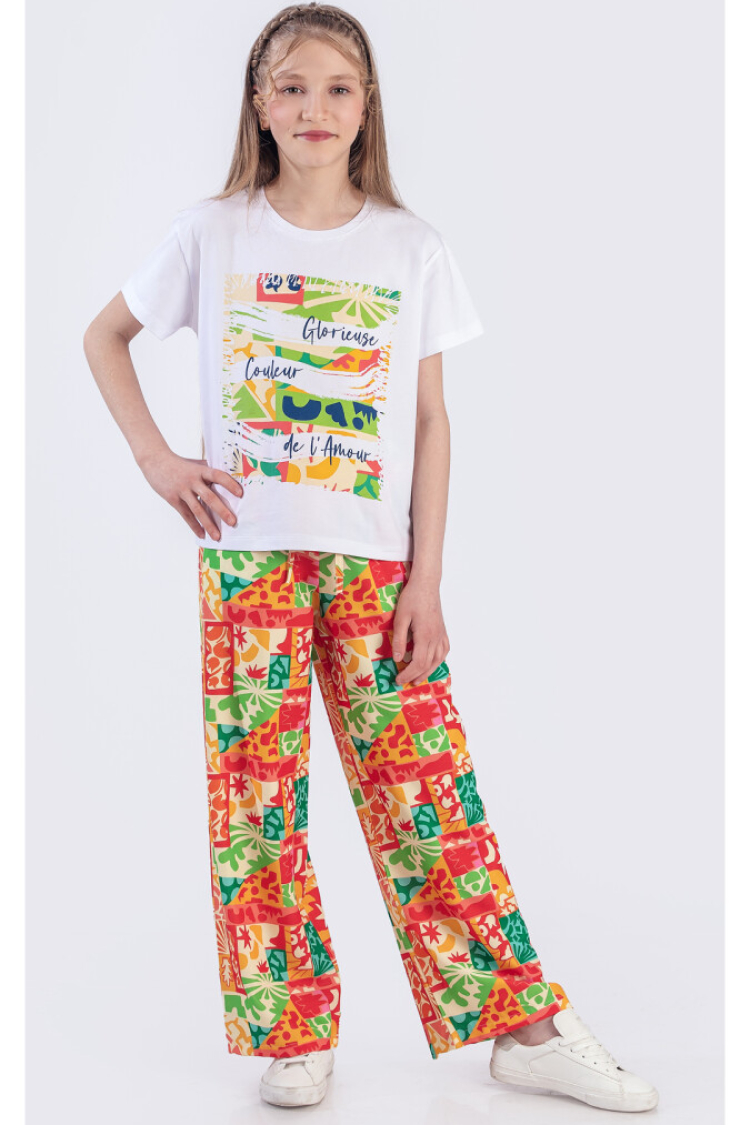 Wholesale Girls Printed Tshirt and Pants Set 10-16Y - Tivido - Globality Store - Kids Baby Clothes Wholesale