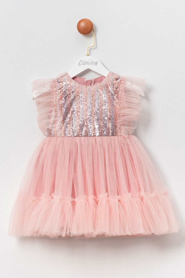 Wholesale Girls Sequin Embroidered Dress 2-5Y - Cumino - Globality Store - Kids Baby Clothes Wholesale