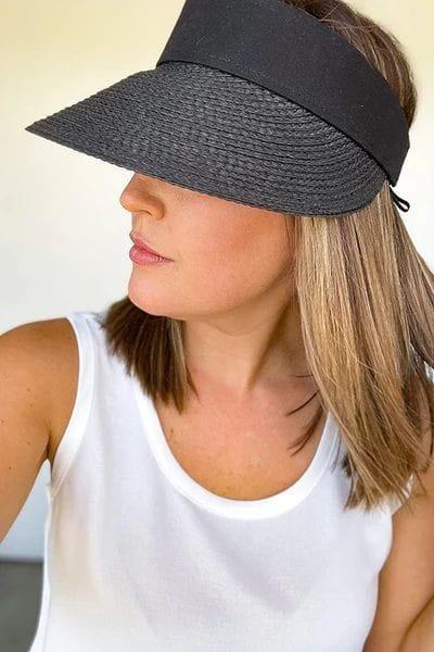 Straw Visor Hat - Brand: Axesoire - Women's Clothing Wholesale - Globality Store