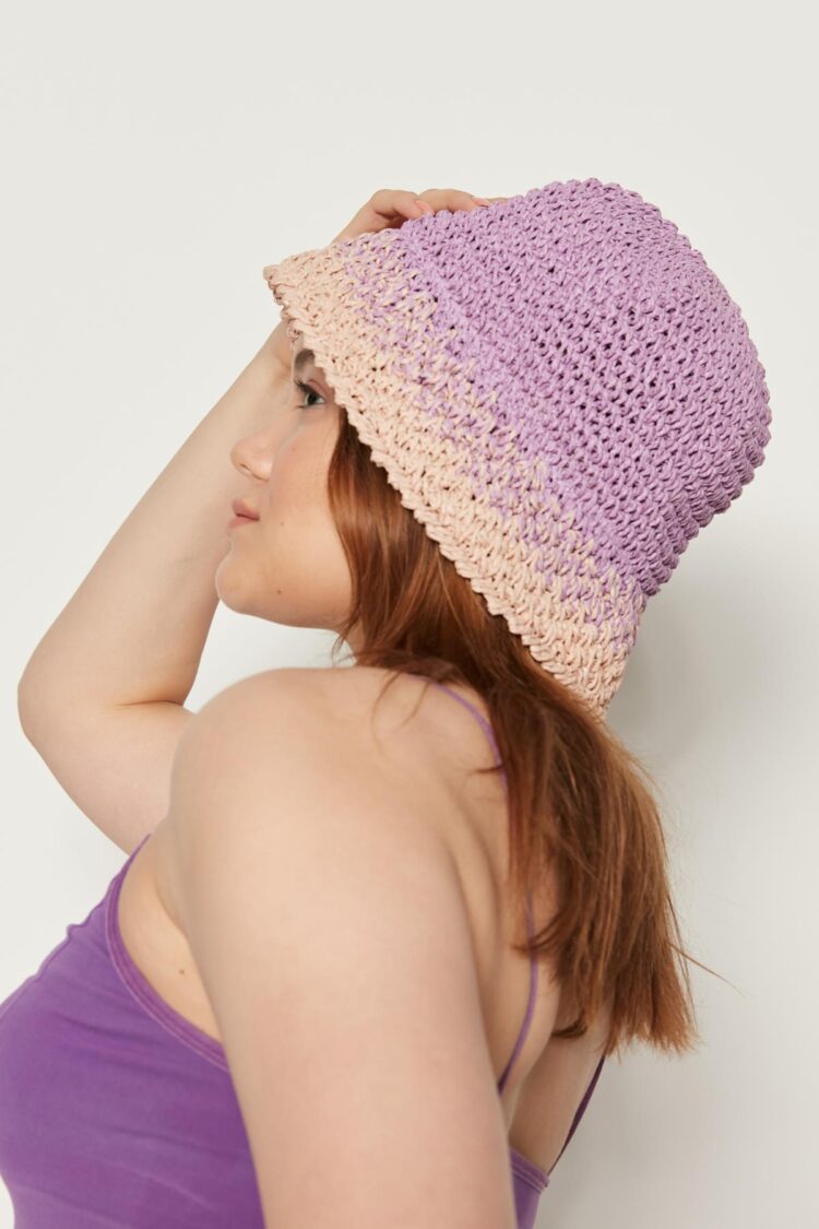 Hand Knitted Straw Hat