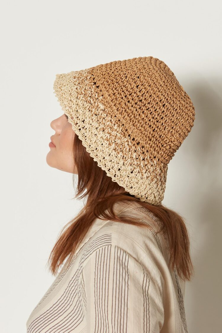 Hand Knitted Straw Hat