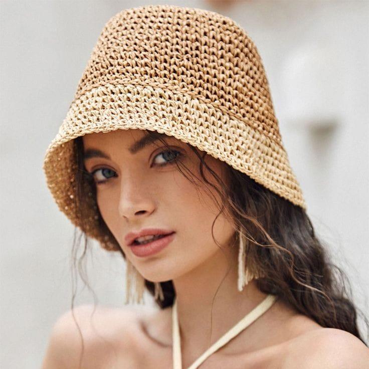 Hand Knitted Straw Hat