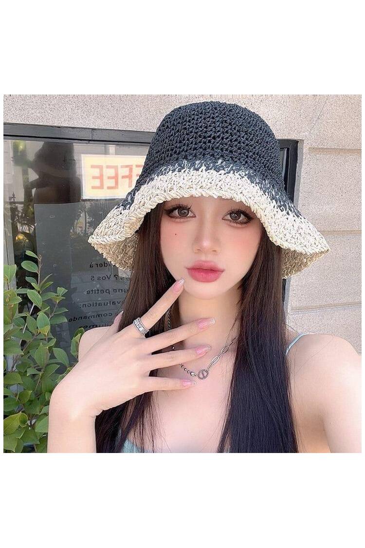 Hand Knitted Straw Hat
