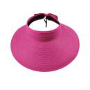 Wide Open Top Straw Visor Hat With Bow - Brand: Axesoire - Women's Clothing Wholesale - Globality Store