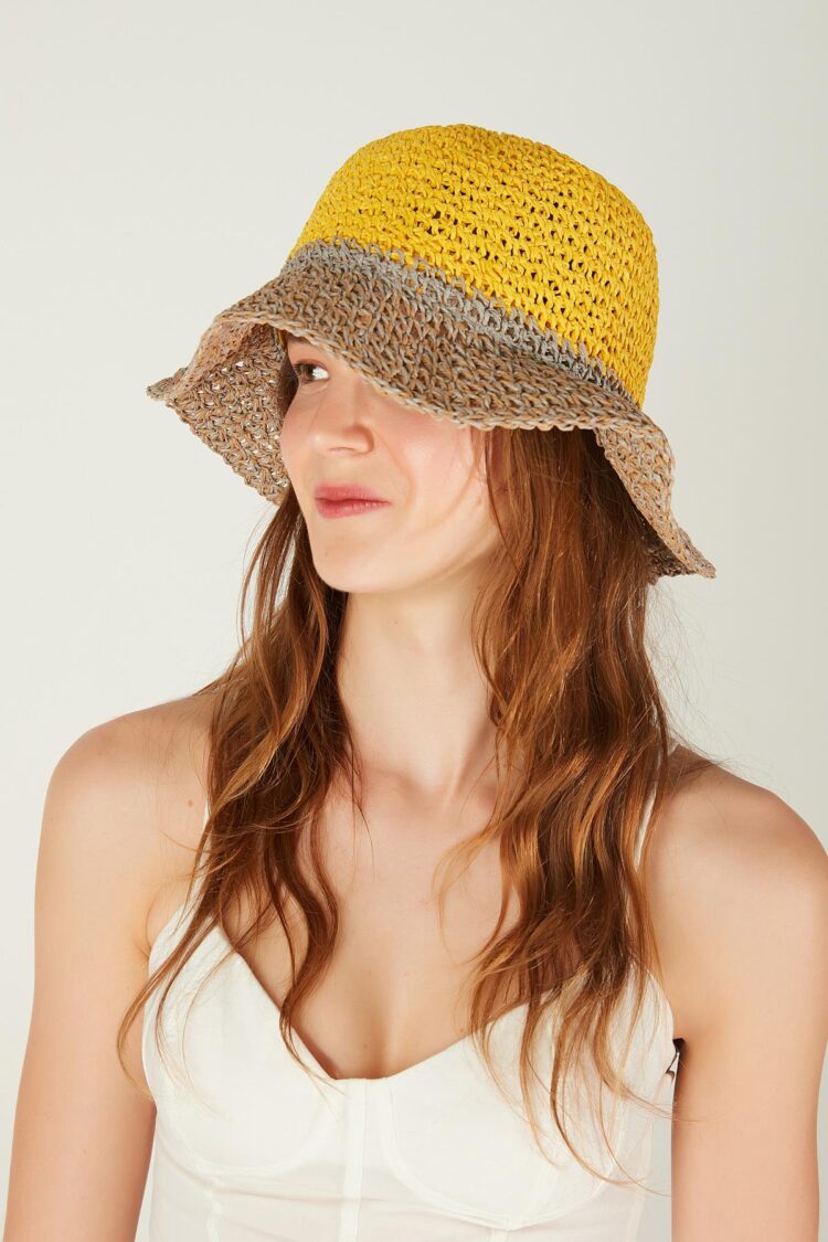 Hand Knitted Straw Hat
