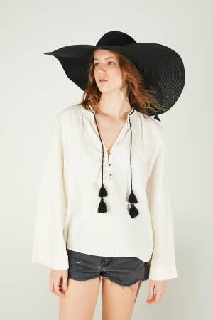 Belted Wide Straw Hat - Brand: Axesoire - Women's Clothing Wholesale - Globality Store