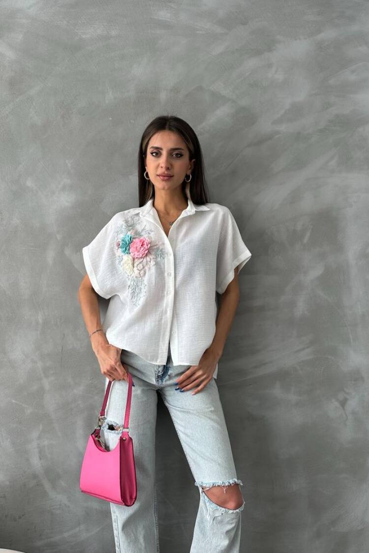 Flower Detailed Shirt