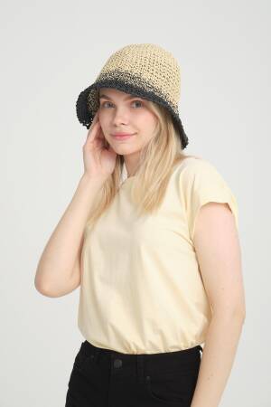 Hand Knitted Black Straw Hat - Brand: Axesoire - Women's Clothing Wholesale - Globality Store