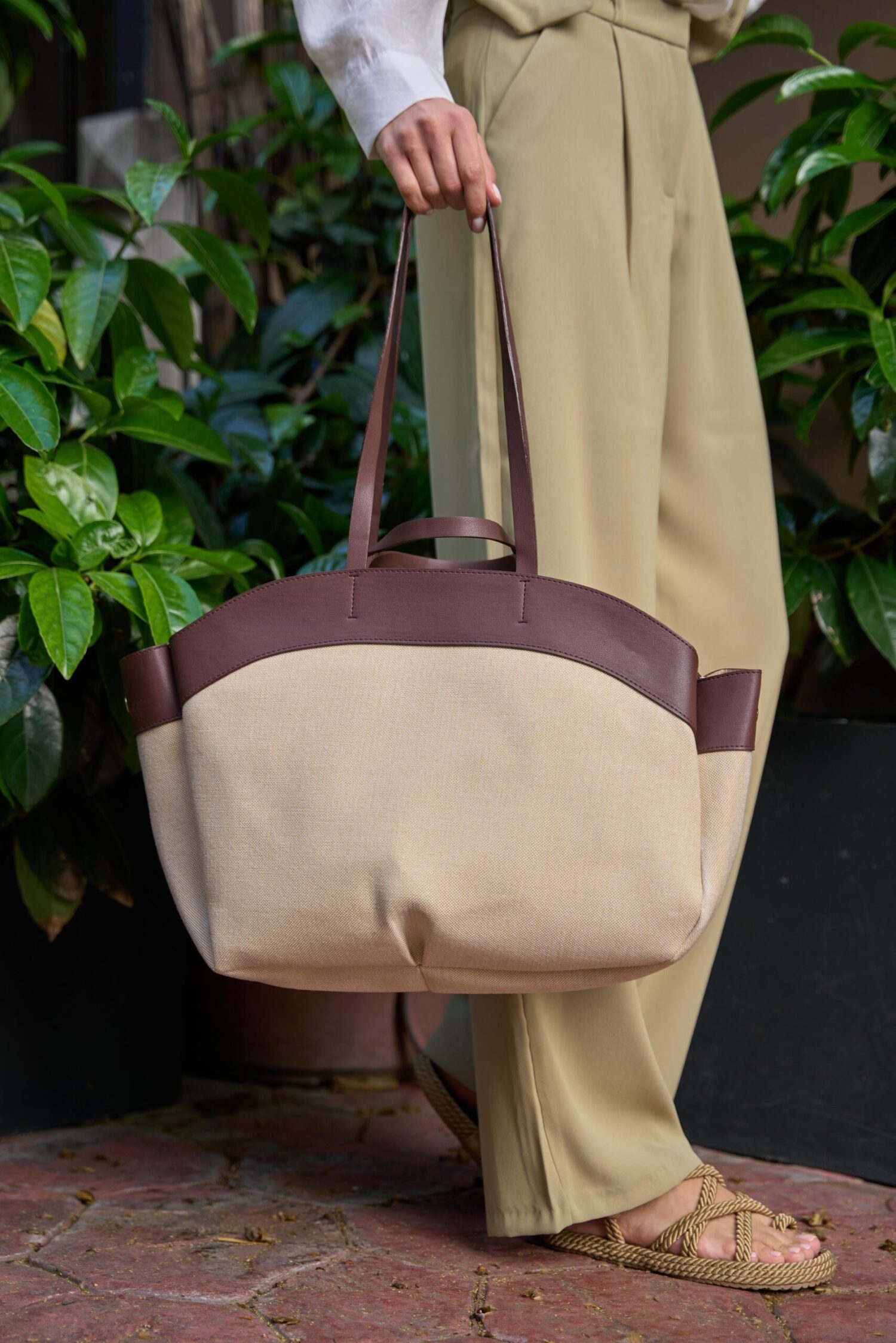 Contrast Tote Bag - Brand: Mina Fashion - Women's Clothing Wholesale - Globality Store