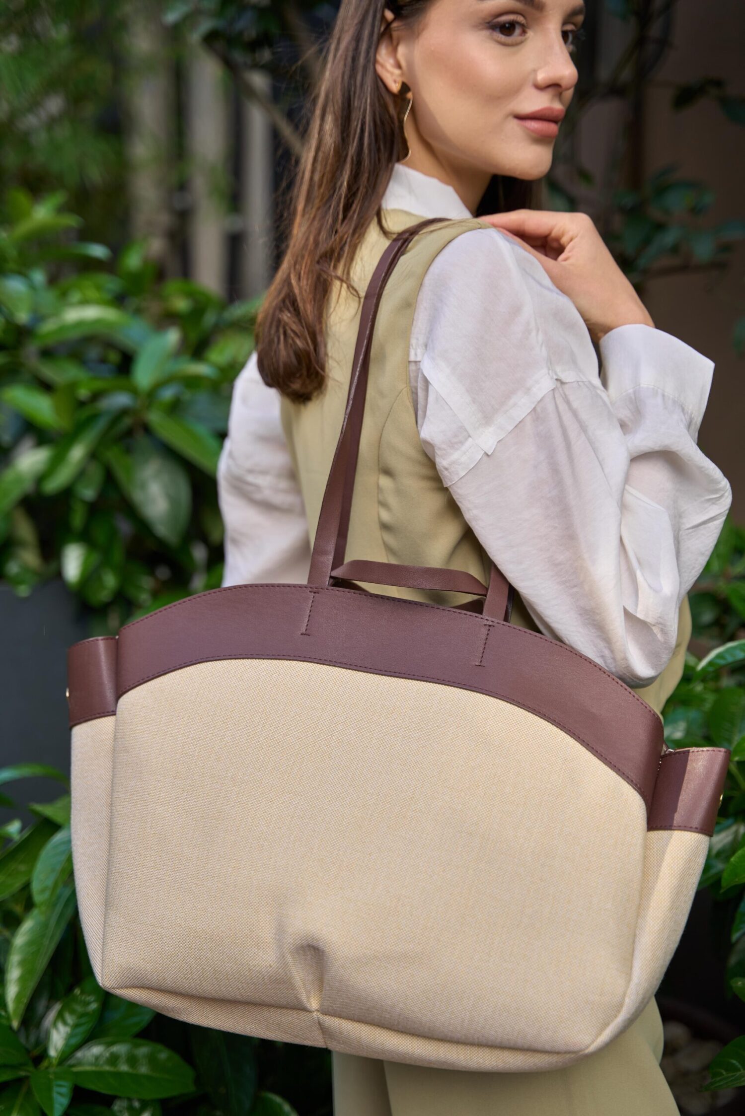 Contrast Tote Bag - Brand: Mina Fashion - Women's Clothing Wholesale - Globality Store