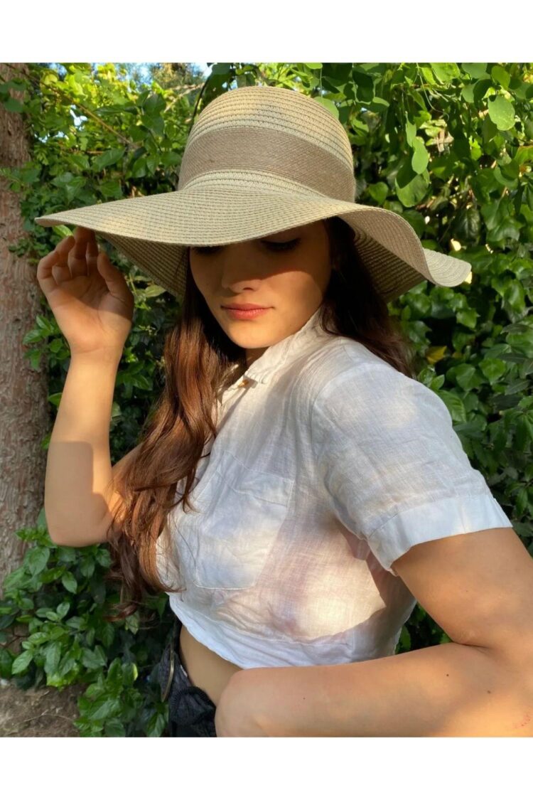 Wide Straw Hat With Jute Rope Bow
