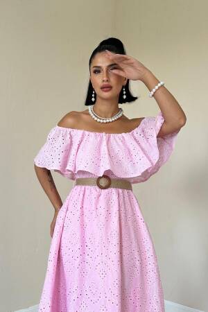 Embroidery Dress With Elastic Shoulders - Brand: Elisa - Women's Clothing Wholesale - Globality Store