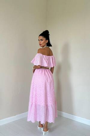 Embroidery Dress With Elastic Shoulders - Brand: Elisa - Women's Clothing Wholesale - Globality Store