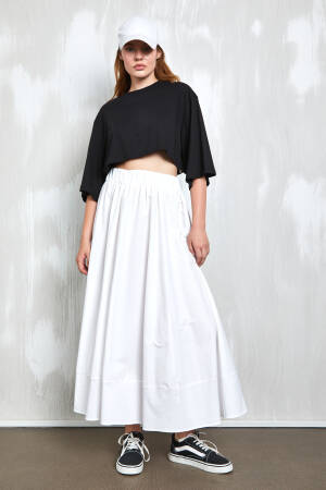 Poplin Long Skirt With Elastic Waist 27321 - Brand: First Angels - Women's Clothing Wholesale - Globality Store