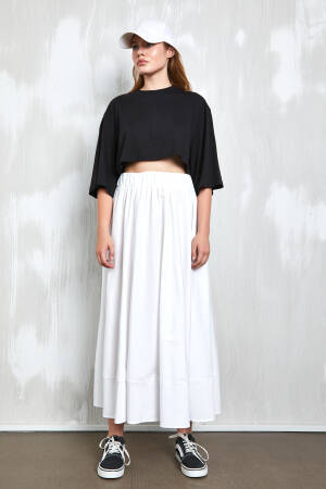 Poplin Long Skirt With Elastic Waist 27321 - Brand: First Angels - Women's Clothing Wholesale - Globality Store