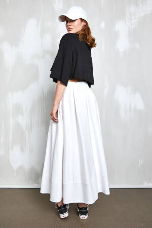 Poplin Long Skirt With Elastic Waist 27321 - Brand: First Angels - Women's Clothing Wholesale - Globality Store