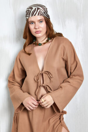 Muslin Fabric Front Tie Blouse 27355 - Brand: First Angels - Women & Kids, Baby Clothes Wholesale - Globality Store