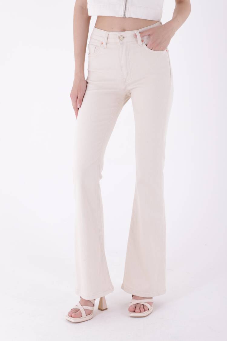 High Waisted Bell-bottom Skinny Jeans