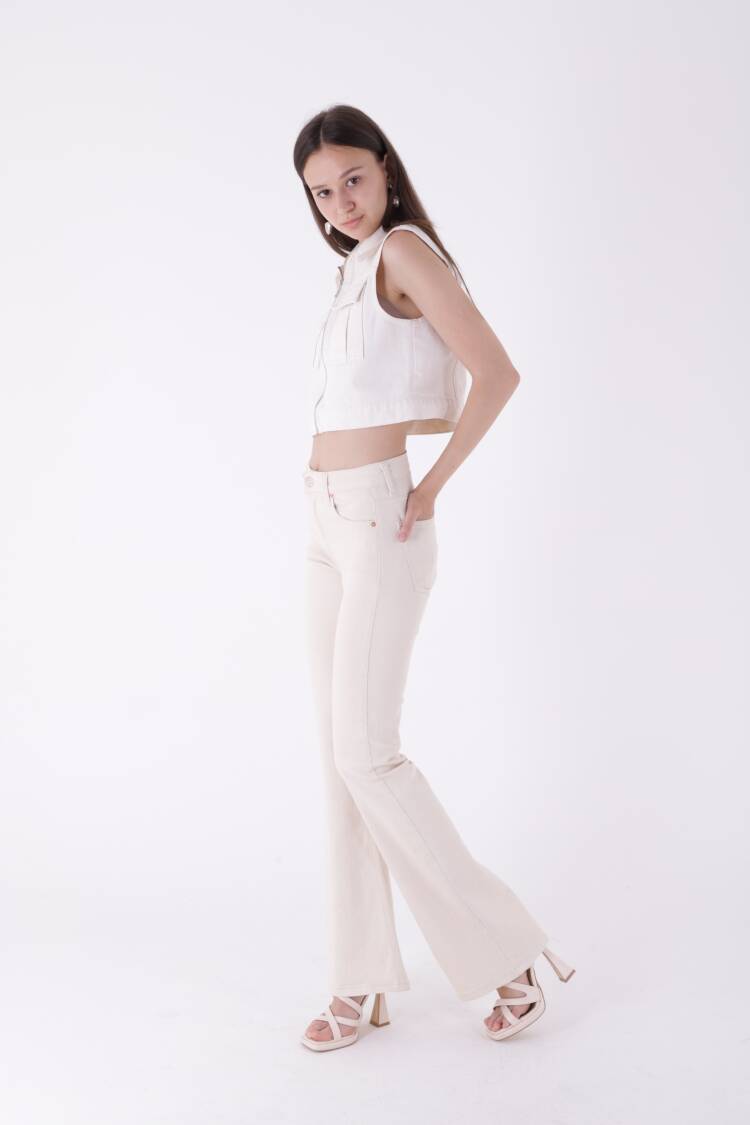 High Waisted Bell-bottom Skinny Jeans