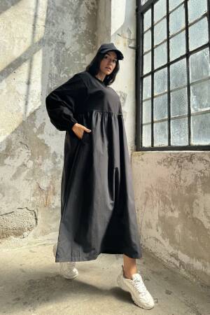 Cotton Top And Woven Bottom Oversize Long Sleeve Long Dress - Brand: First Angels - Women's Clothing Wholesale - Globality Store