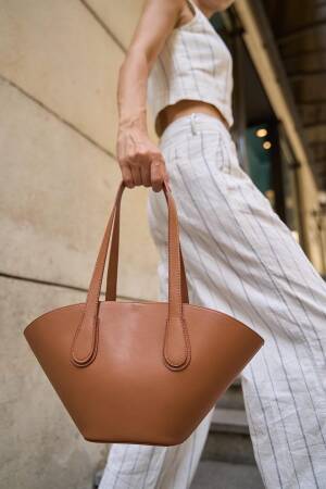 Leather Look Shopper Bag - Brand: Mina Fashion - Women's Clothing Wholesale - Globality Store