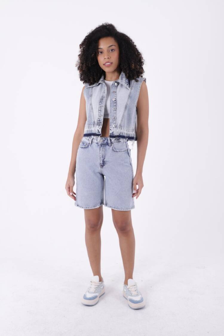 Mid Length Denim Shorts - Brand: XLove - Women's Clothing Wholesale - Globality Store