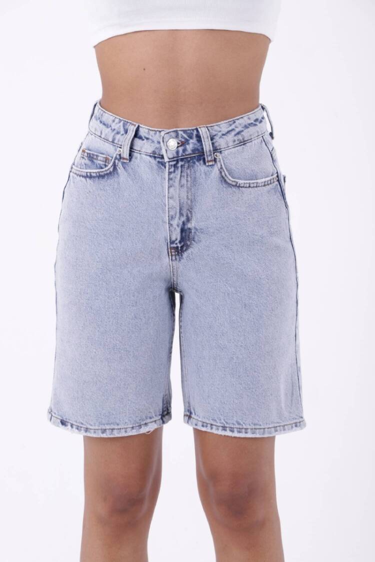 Mid Length Denim Shorts