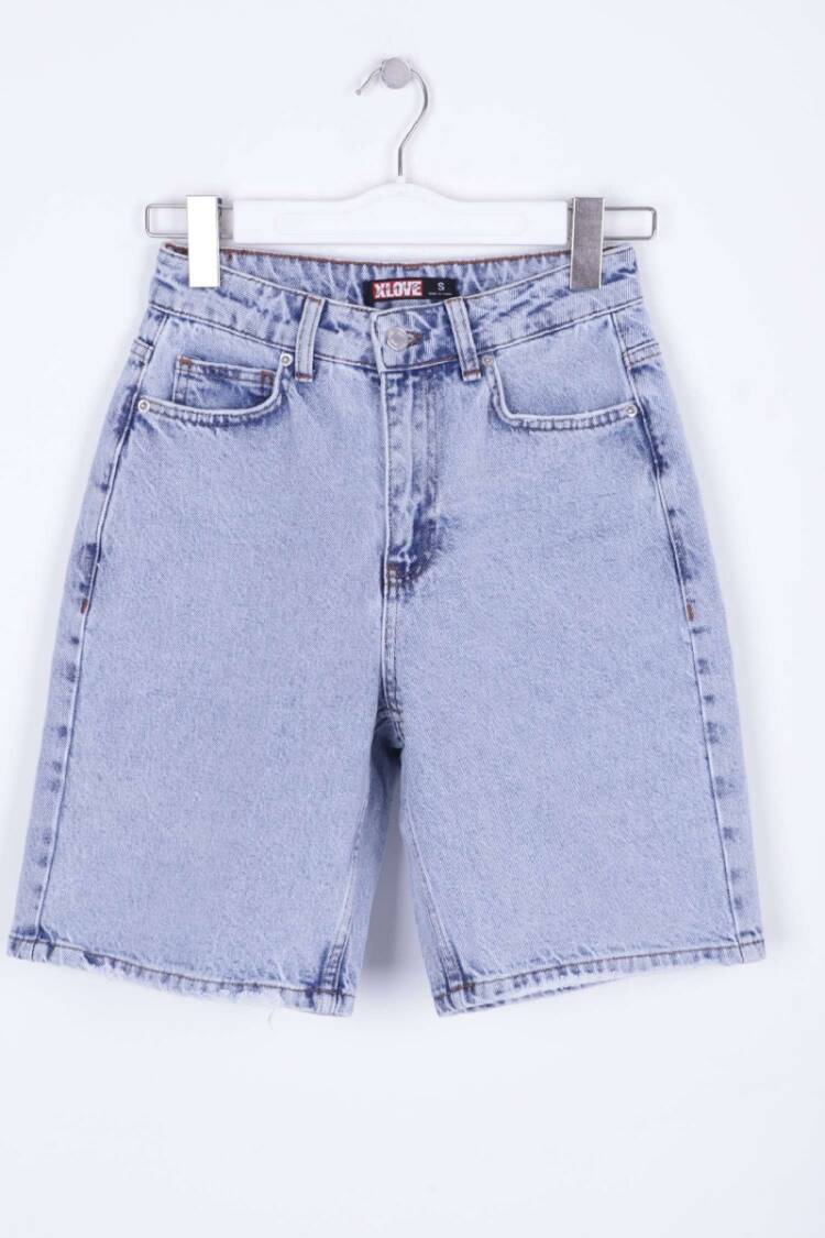 Mid Length Denim Shorts