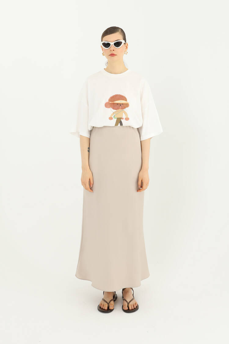 Satin Long Skirt