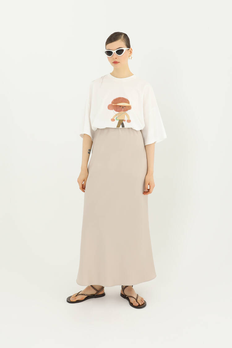 Satin Long Skirt