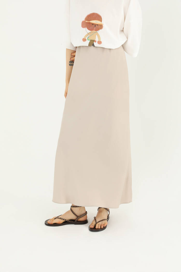 Satin Long Skirt