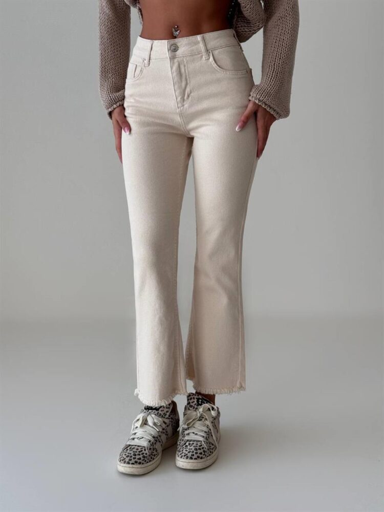 Mini Flare Natural Jean Trousers - Brand: LACARINO - Women's Clothing Wholesale - Globality Store