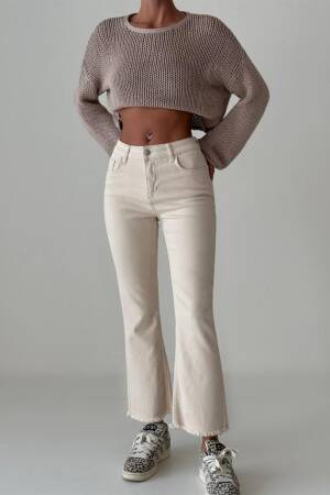 Mini Flare Natural Jean Trousers - Brand: LACARINO - Women's Clothing Wholesale - Globality Store