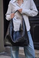 Knitted Patterned Leather Shoulder Bag - Brand: Mina Fashion - Women's Clothing Wholesale - Globality Store