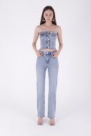 High Waist Straight Jeans - Brand: XLove - Women's Clothing Wholesale - Globality Store