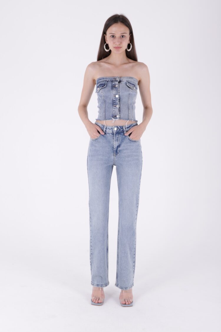 High Waist Straight Jeans - Brand: XLove - Women's Clothing Wholesale - Globality Store