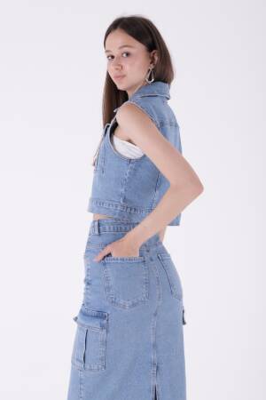 Cargo Pocket Denim Skirt