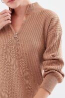 Full-length Knitwear Dress - Tan - Brand: Bigdart - Women's Clothing Wholesale - Globality Store