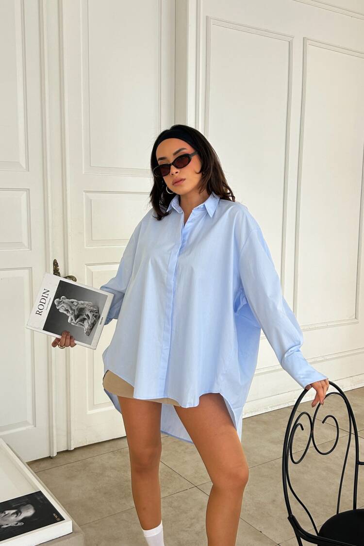Custom Design 100% Cotton Oversize Tunic Size Long Shirt 29017