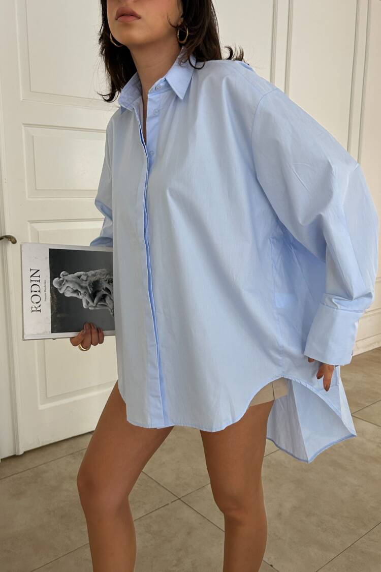 Custom Design 100% Cotton Oversize Tunic Size Long Shirt 29017