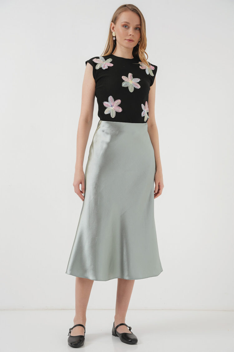 Satin Skirt - Çağla - Brand: Bigdart - Women's Clothing Wholesale - Globality Store