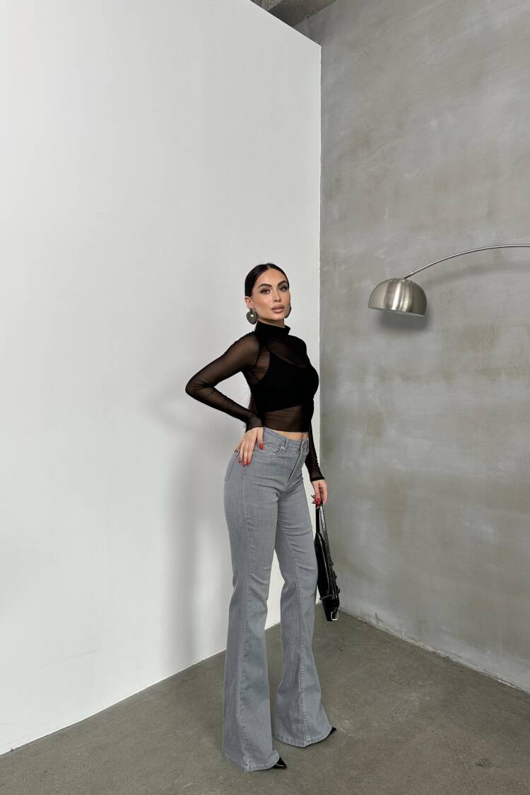 High Waist Slim Fit Spanish Leg LightFlare Jeans