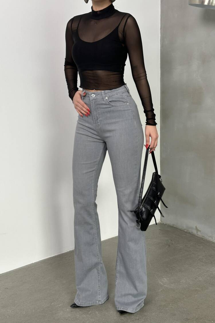 High Waist Slim Fit Spanish Leg LightFlare Jeans